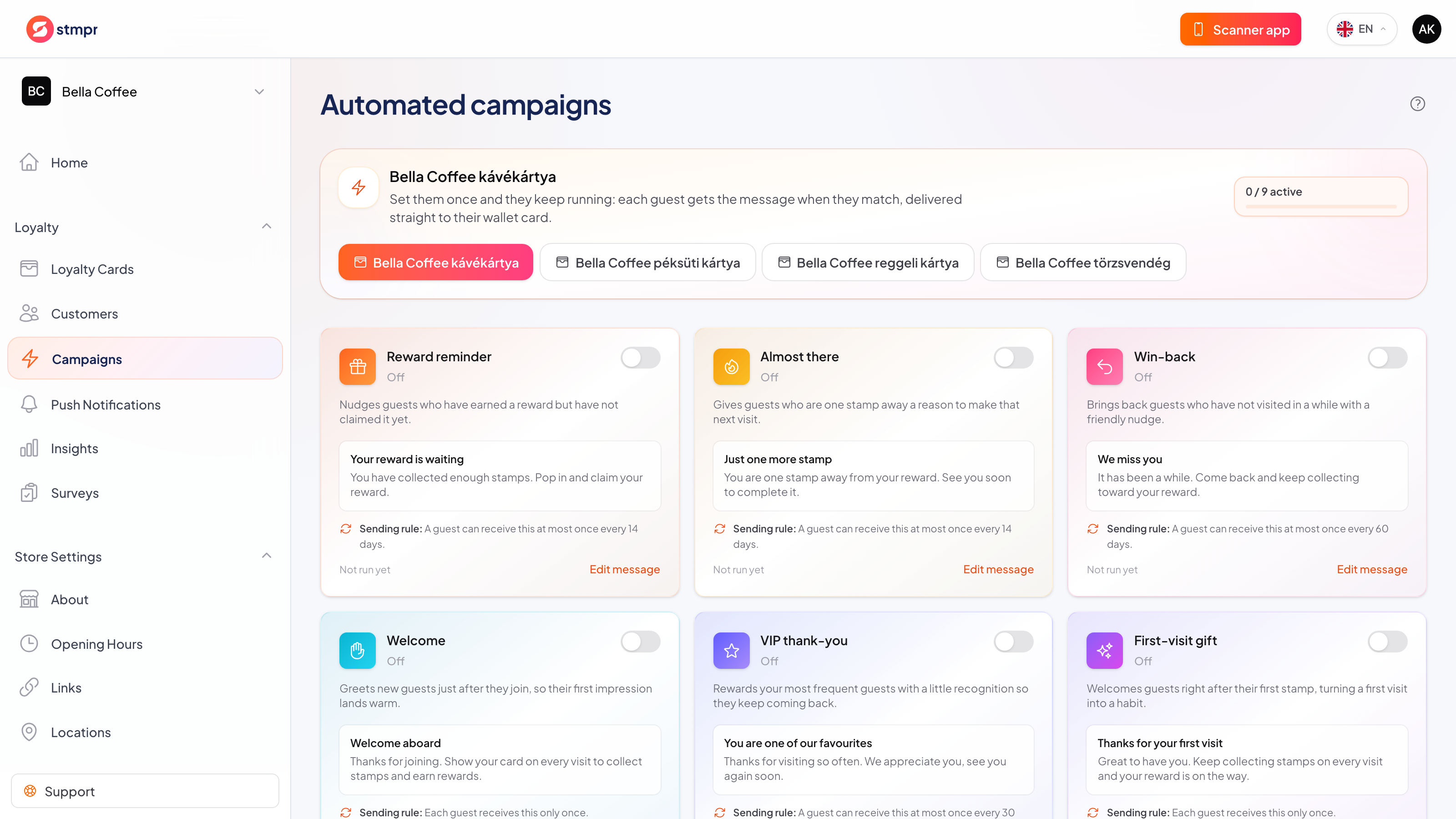 Campaign flow from audience selection to Wallet notification