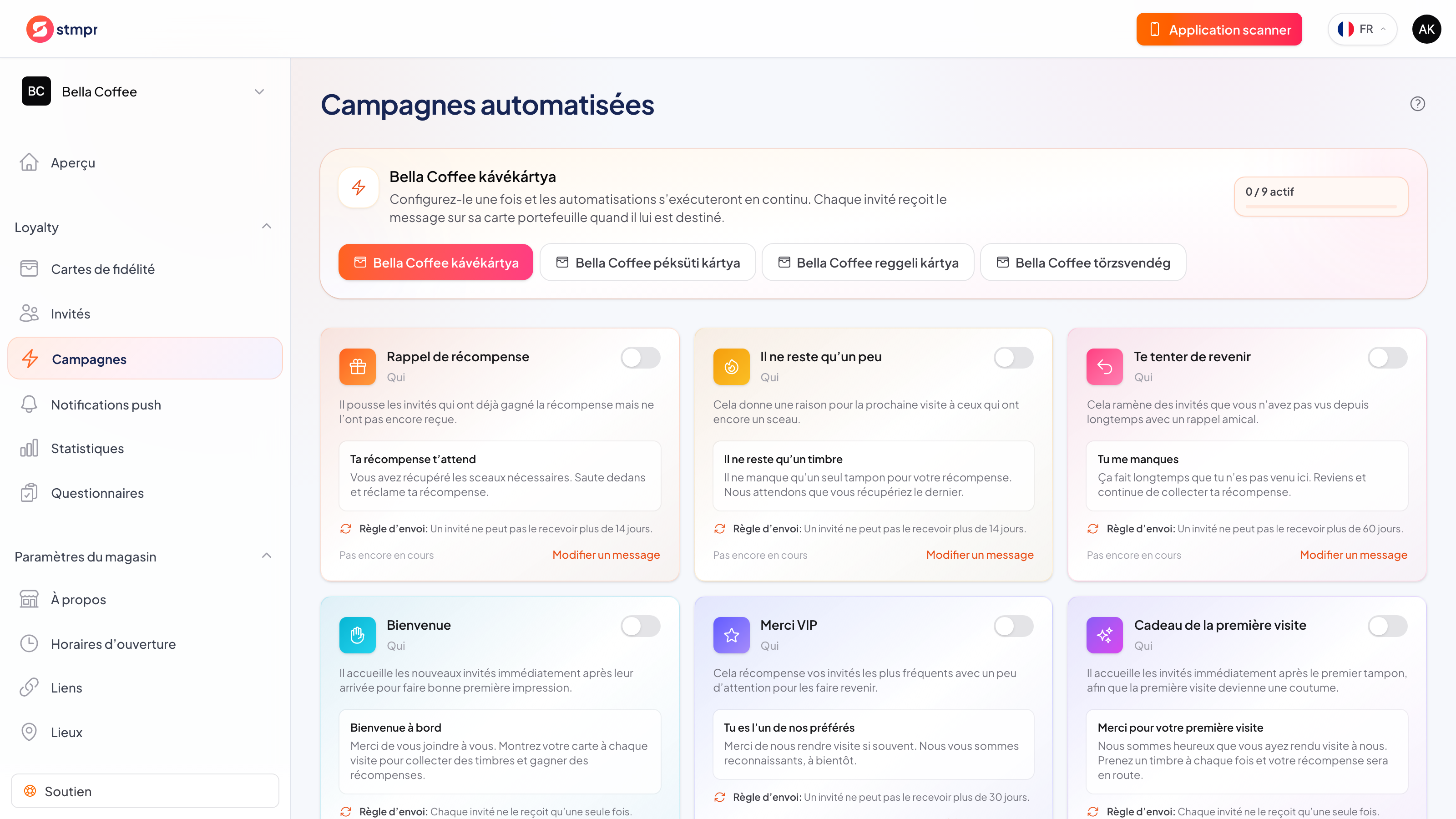 Flux de campagne, de l’audience à la notification Wallet