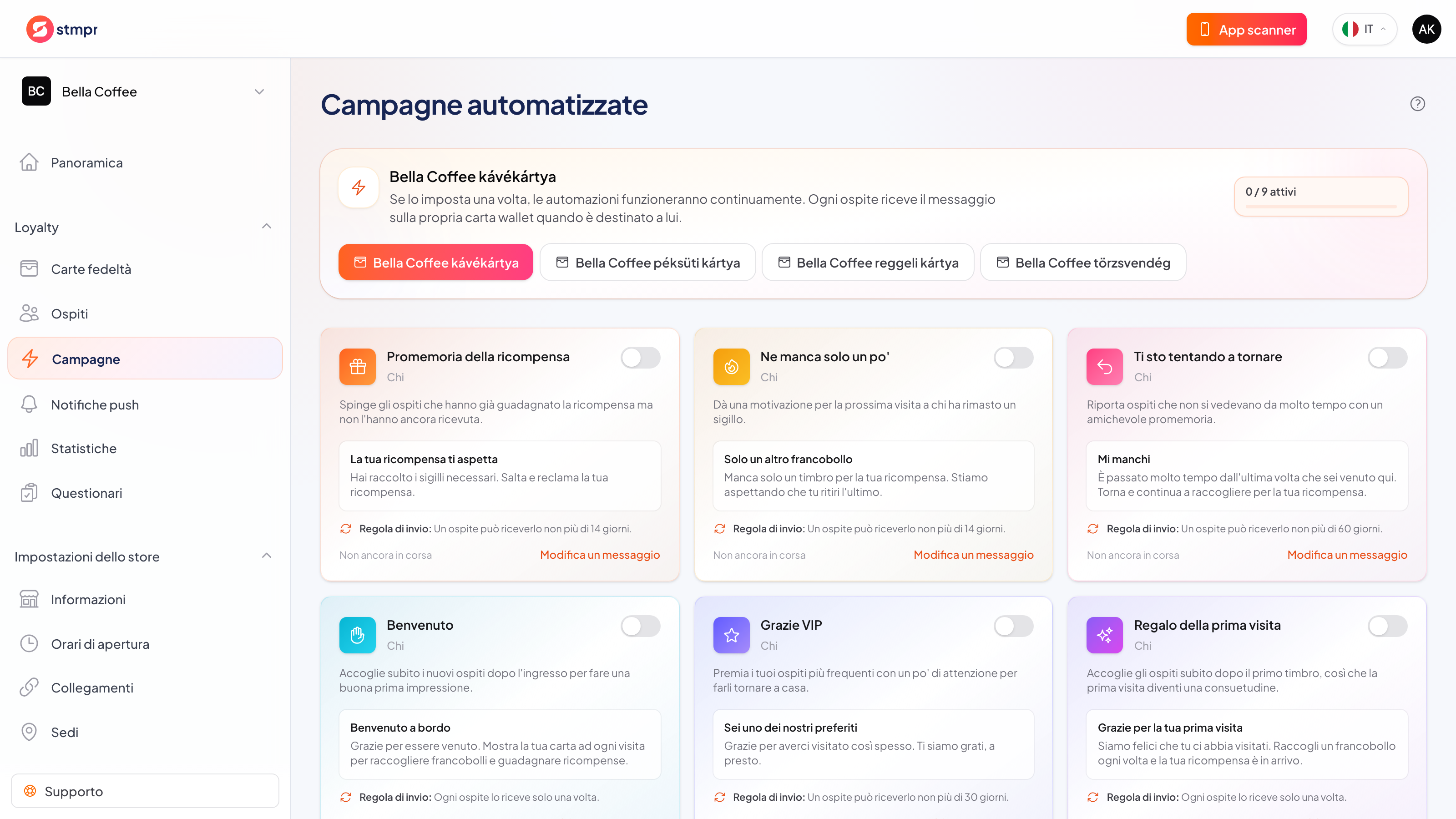 Flusso della campagna, dal pubblico alla notifica Wallet
