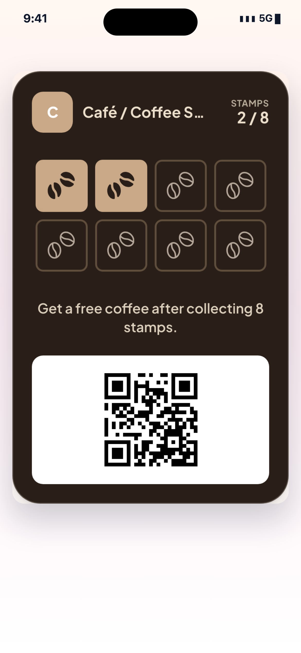 Loyalty card mockup shown in three different brand color variants with a color palette beside them