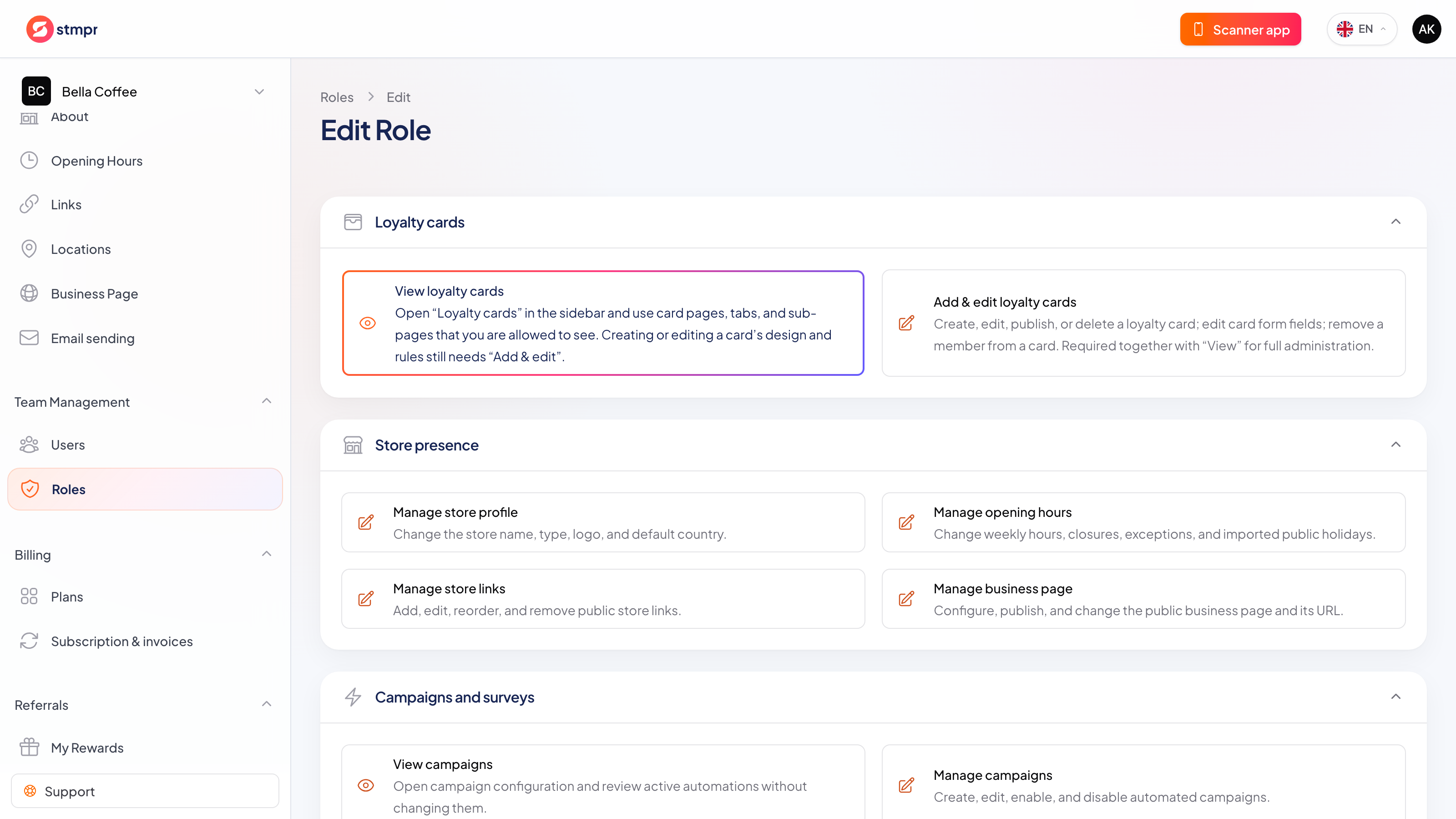 Inviting a teammate and selecting dashboard permissions