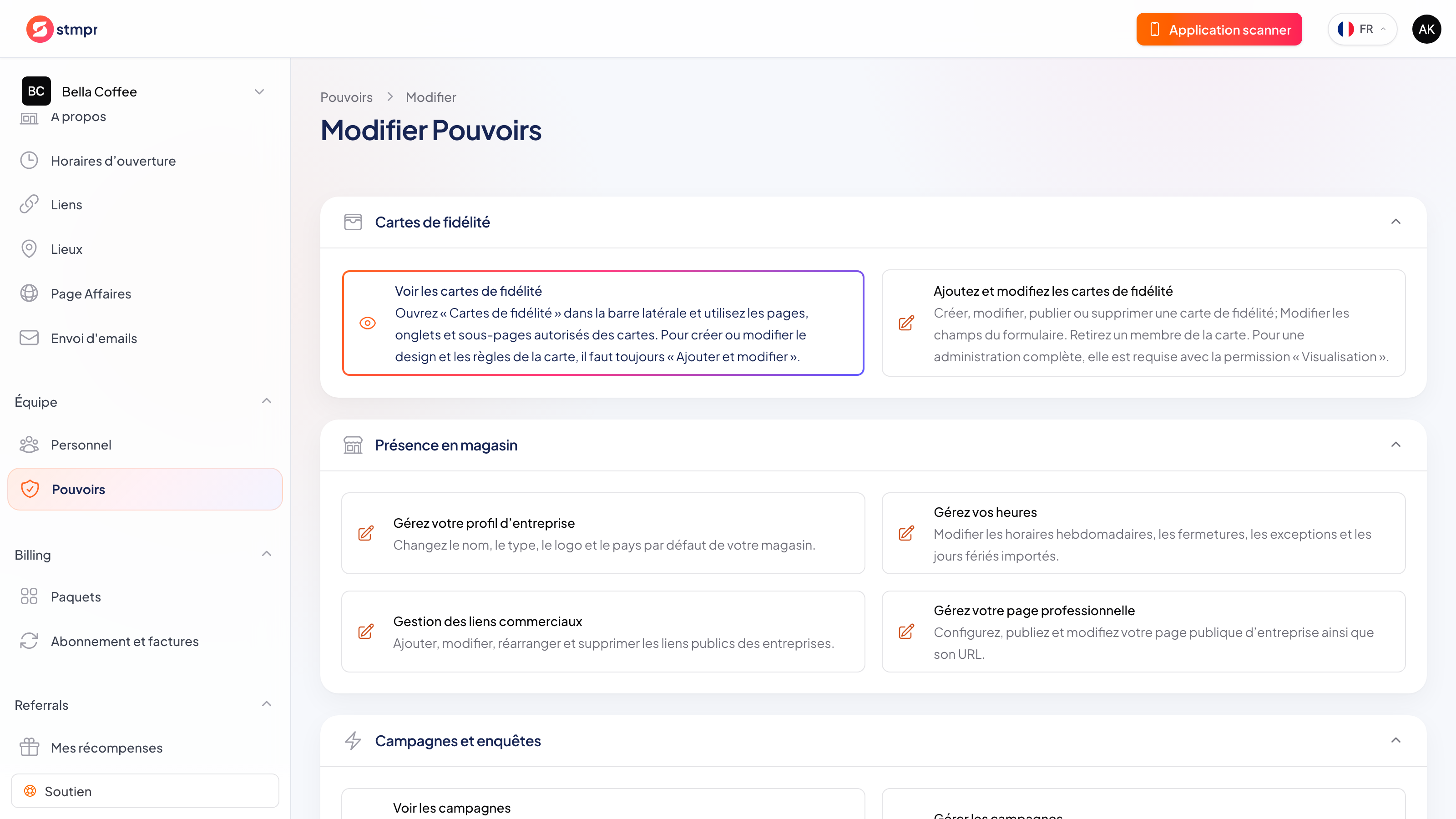 Invitez un membre de l’équipe et sélectionnez les autorisations du tableau de bord