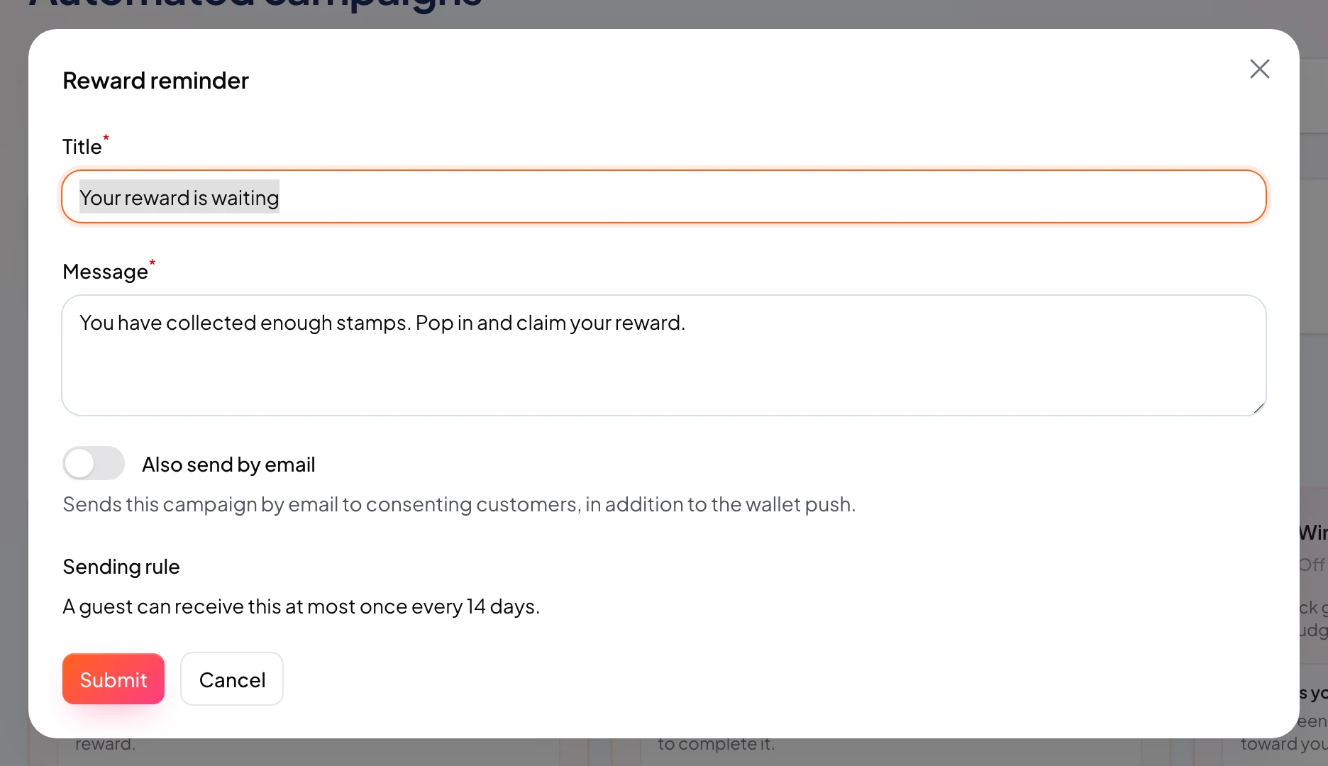 Automation settings with delay and quiet hours